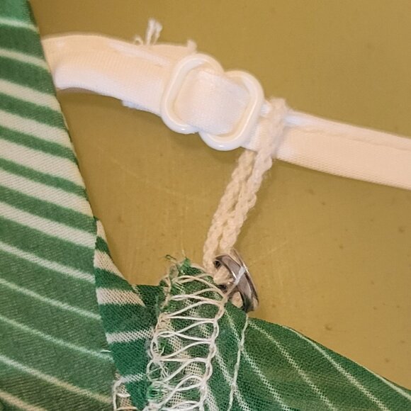 WORTHINGTON Sheer Green and White Striped Blouse - Picture 6 of 7